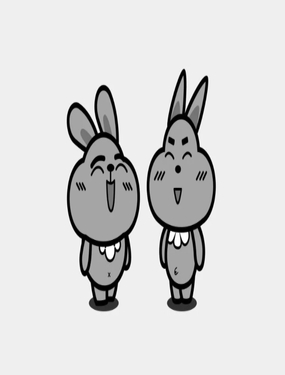 兩只兔子鳴翠柳